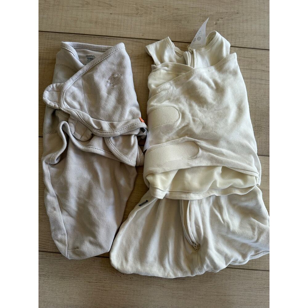 Halo & SwaddleMe Sleep Sack Bundle 0–3M White Gray Newborn Swaddle Set